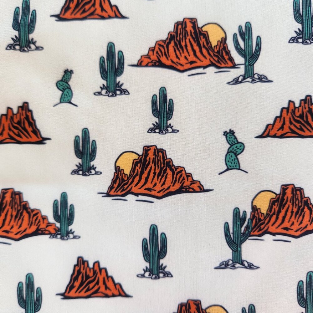 NEW Silky Satin Cactus Desert Western Scarf Bandana Neckerchief - Picture 2 of 3